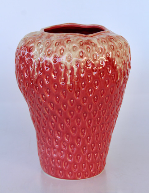 Large Strawberry Ceramic Vase